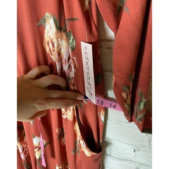 🆕 CHENAULT GIRL | Floral Trinney Brushed Ruffle Neck Jumpsuit Size 14 - Picture 5 of 5